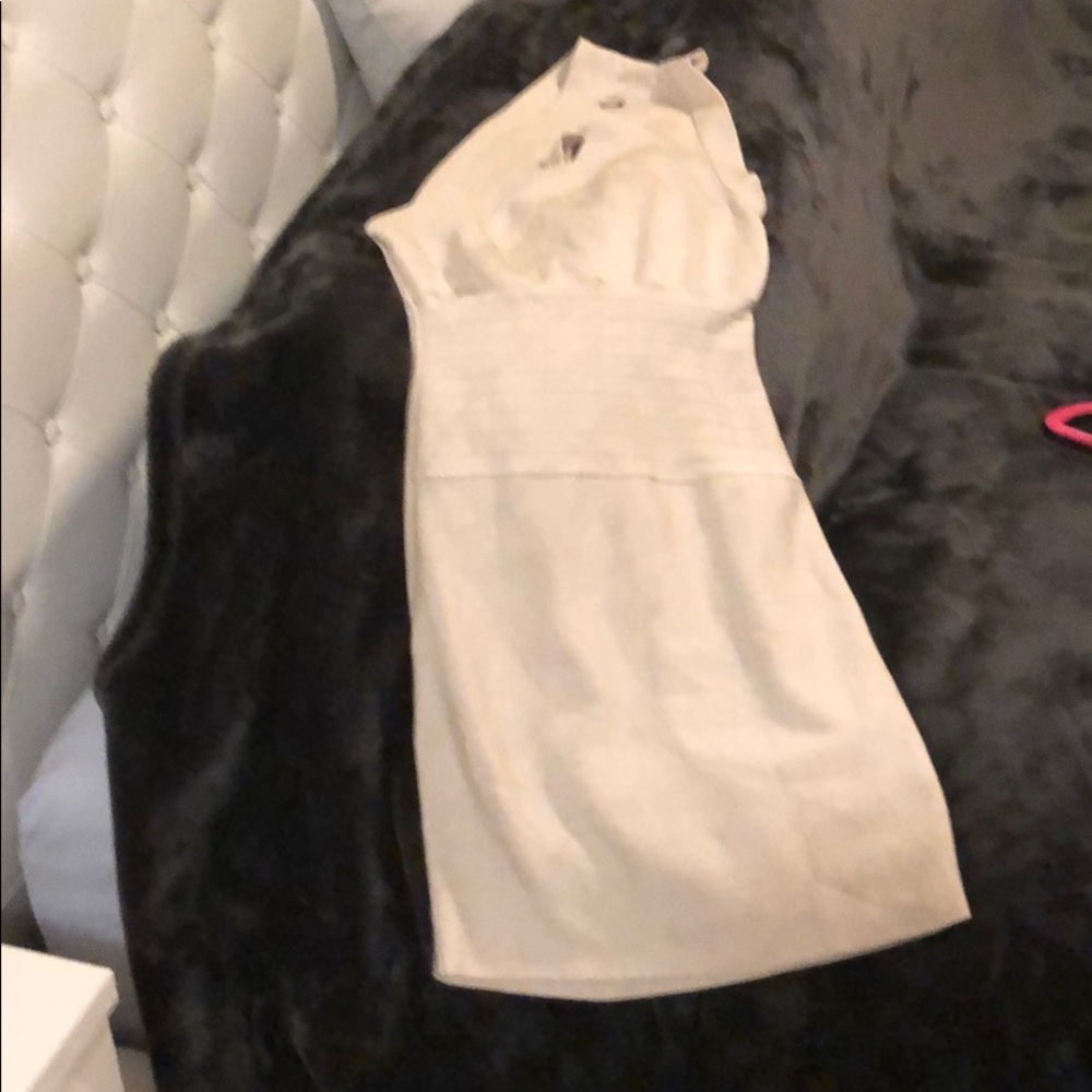 Cream ribbed dress